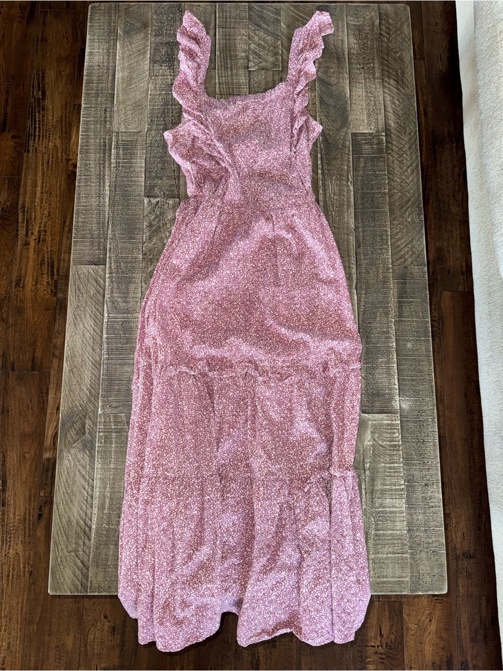 Universal Thread Rose Pink Ruffle Shoulder Dress - Picture 3 of 8